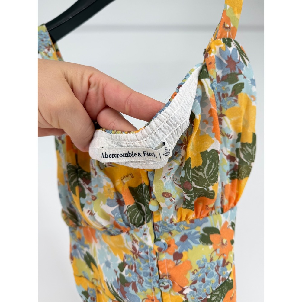Abercrombie & Fitch Yellow Floral Midi Dress - Picture 3 of 10
